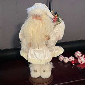Elegant White Santa Claus Figurine